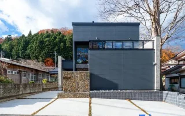 River view house with BBQ & private sauna, wood stove — designer villa with stone terrace & fire